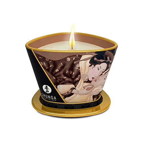 Shunga Excitation Massage Candle, Chocolate Scent, White Color - 170 ml
