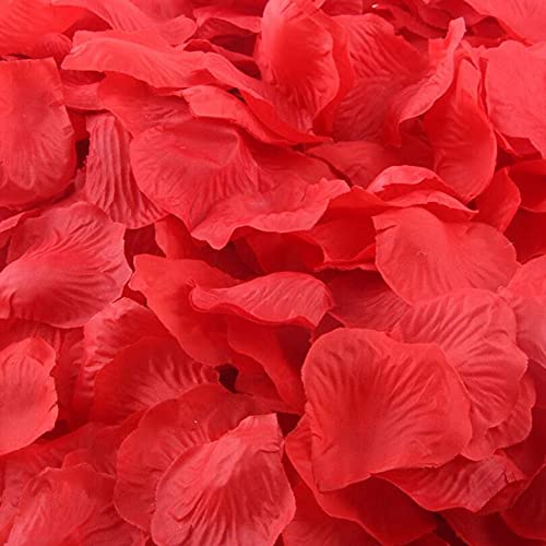 CHSYOO 1000 x Leaves Artificial Roses Flowers Confetti, Decoration Accessories for Wedding Party Birthday Valentine's Day, Red