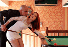 Snooker teacher teaching how to pick up the cue